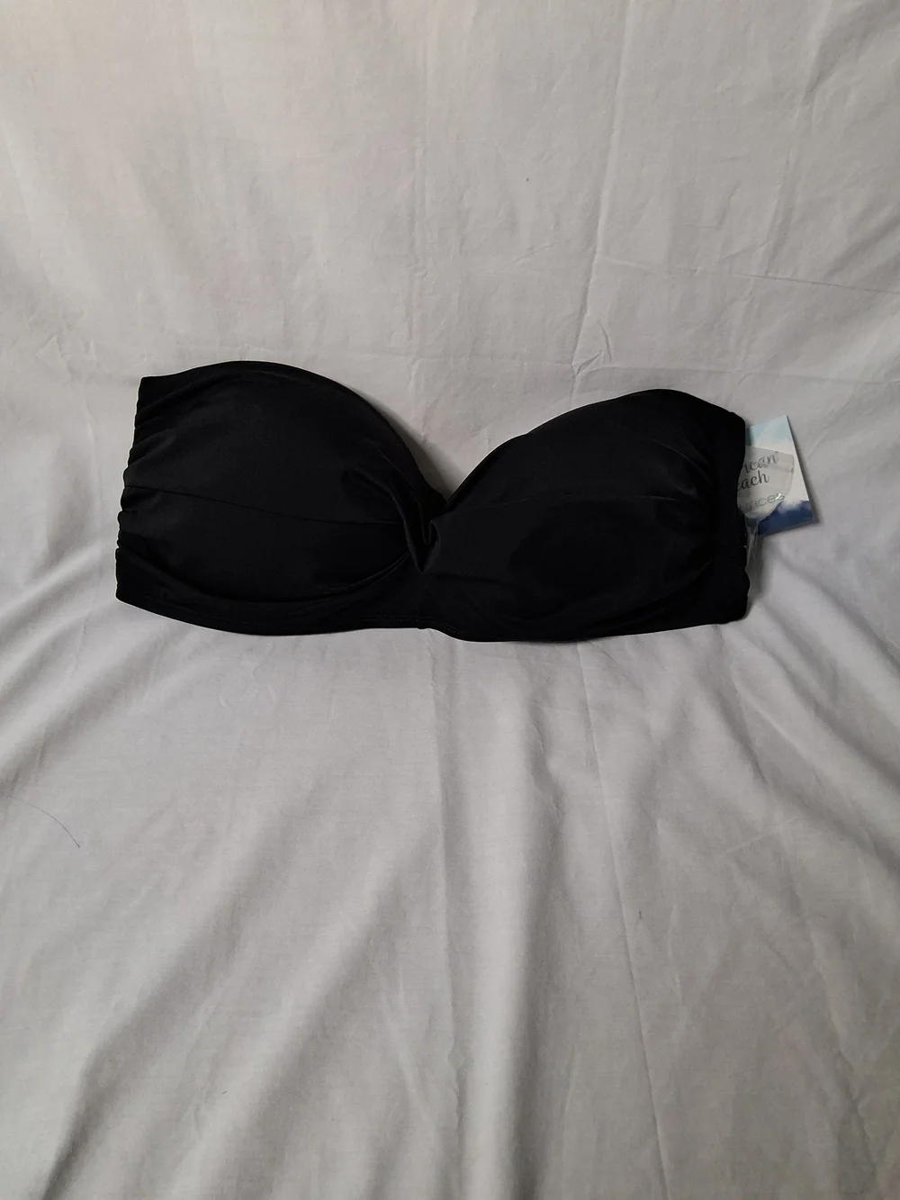 Maurices‎ Black Strapless Bandeau Swim Top with Removable Straps
